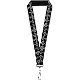 Buckle-Down Lanyard-1.0"-Elegant Crosses Black/Grays