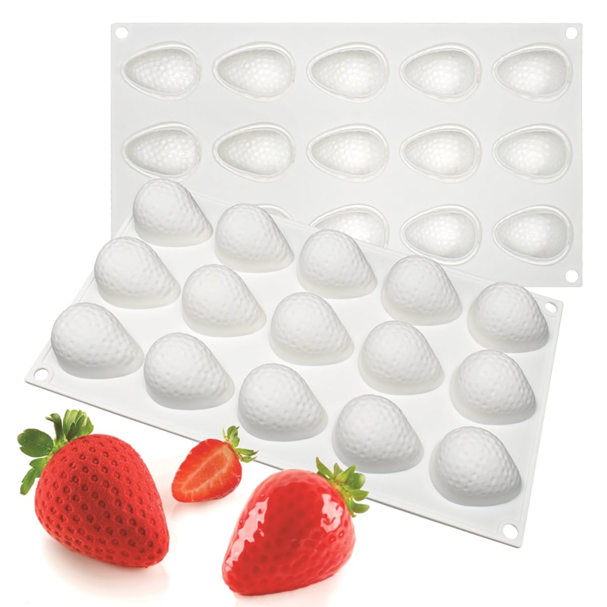 Photo 1 of mostsom 3D Strawberry Silicone Gummy Mold 15 Cavity Half Strawberry Maker Chocolate Candy Cookie Mould Kitchen Tools