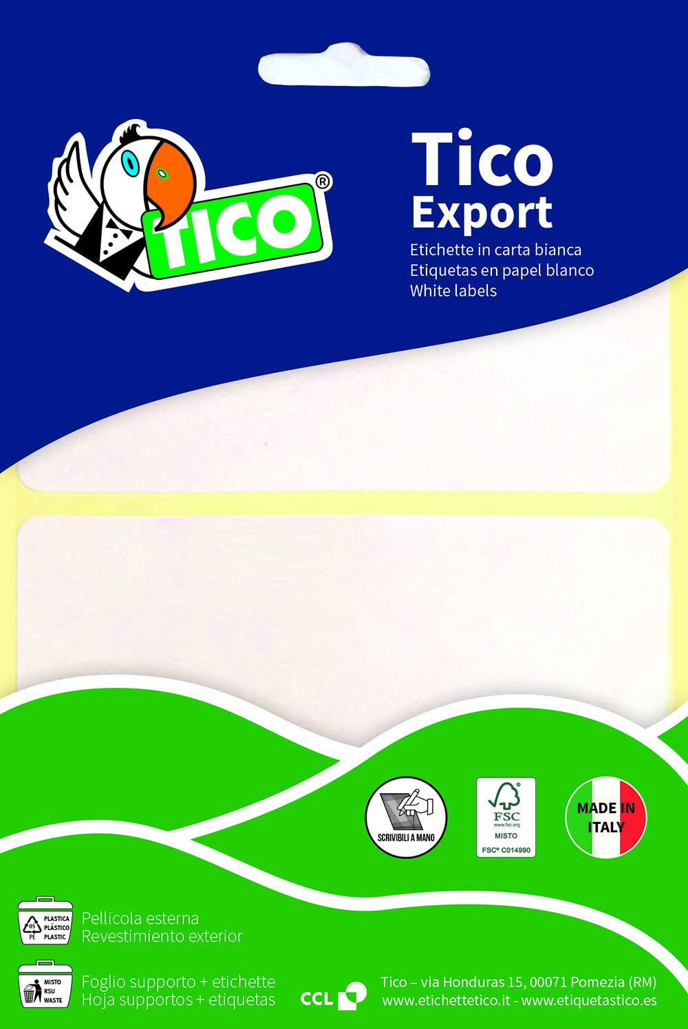 TICO e-3610 Rectangle Permanent White 400pc (S) Self-Adhesive Label – Self-Adhesive Labels (White, Rectangle, Permanent, Universal, Paper, 36 mm)
