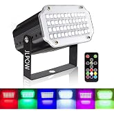 Halloween Strobe Light with Remote, JLPOW Sound Activated Mini Strobe Lights Super Bright 48 RGB LED, Remote Control Flash Stage Lighting, Best for DJ Party Show Club Disco Halloween