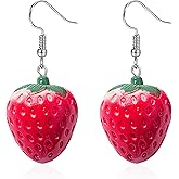 Peasimy 3D Cute Resin Lifelike Fruit Earrings for Women Simulated Food Banana Strawberry Dangle Drop Earrings Jewelry Gifts