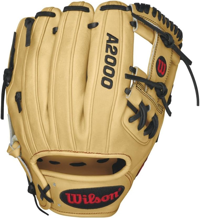 Wilson A2000 Infield Baseball Glove, Blonde/Black/Red, Right Hand Throw