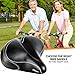 Bikeroo Oversized Comfort Bike Seat Most Comfortable Replacement Bicycle Saddle - Universal Fit for Exercise Bike and Outdoor Bikes - Wide Soft Padded Bike Saddle for Women and Men