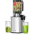 Masticating Juicer Machines, 5.3" Inch Feeding Chute Supports Whole Fruits and Vegetables，350W Slow Cold Press Juicer，Easy to Clean, Light-Stainless Steel