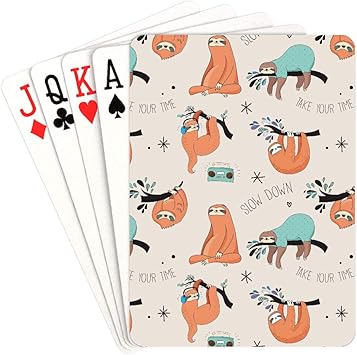Yxuaoq Jeu De Poker De Cartes Paresseux Mignons Dessines A La Main Vecteur Drole Enfants Cartes A Jouer Uniques Pour Les Enfants Amazon Fr Jeux Et Jouets