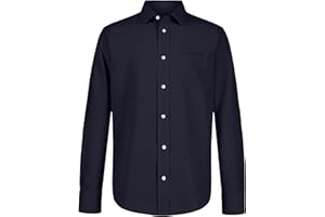 Nautica Big Boys' School Uniform Long Sleeve Performance Oxford Button-Down Shirt