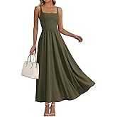 BTFBM Women Summer Square Neck Maxi Dress Spring 2026 Elegant Classy Sleeveless Formal Wedding Guest Cocktail Dresses