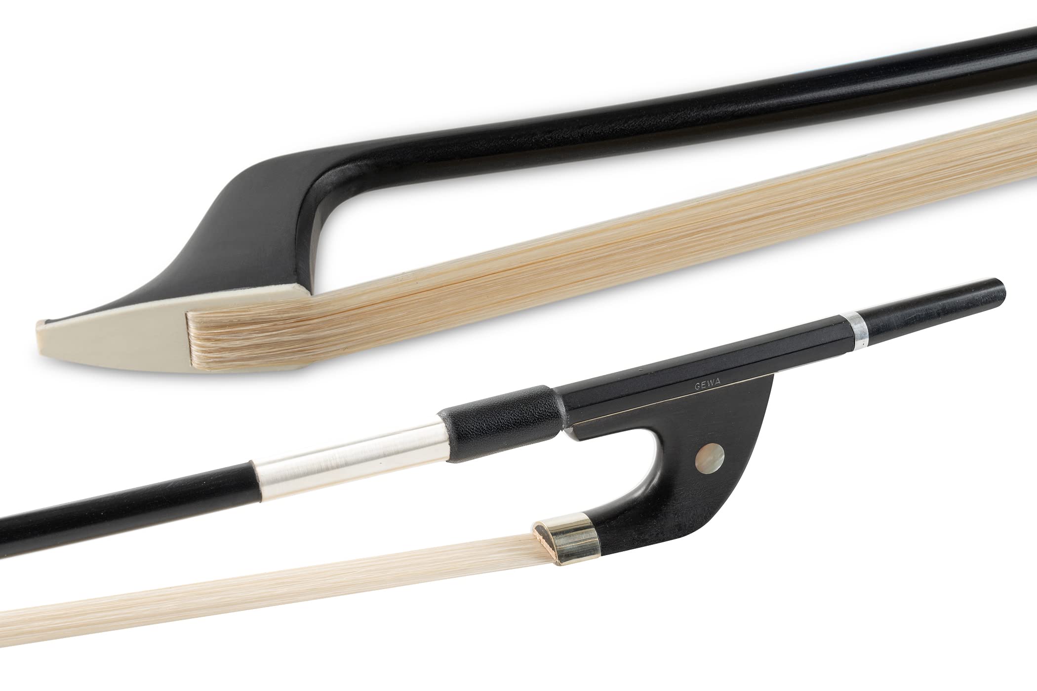 Gewa 404803 double bass bow, Carbon Student, 1/2, nickel silver, german model,black