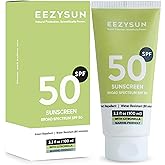 EEZYSUN SPF 50 Sunscreen and Insect Repellent - Water-Resistant Sunscreen Travel Size & Bug Repellent with Citronella Oil, Lemongrass, and Neem Oil - Reef-Safe Bug Repellent Outdoor - 3.3 fl oz