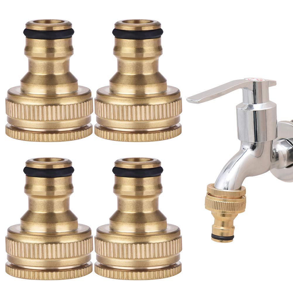 Betoy Brass Hose Fitting 4 Pcs 1/2'' & 3/4'' External Thread
