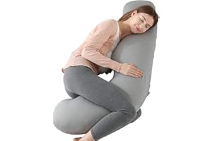 BATTOP Pregnancy Pillows for Sleeping,Maternity Pillow with Cooling Cover,Support for Belly,HIPS, Legs,Pregnancy Must Haves,Side Sleeper Body Pillow