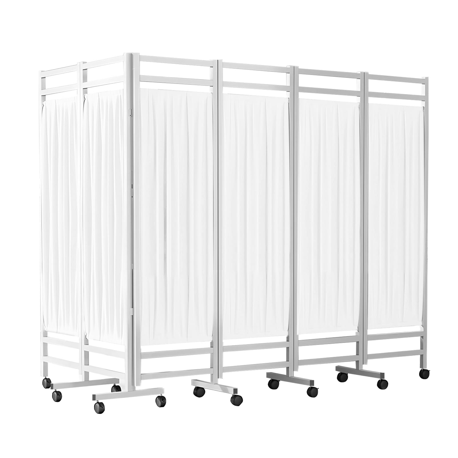 Photo 1 of Rolling Medical Privacy Screen with Wheels – Flexible, Durable Room Partition (6, White)