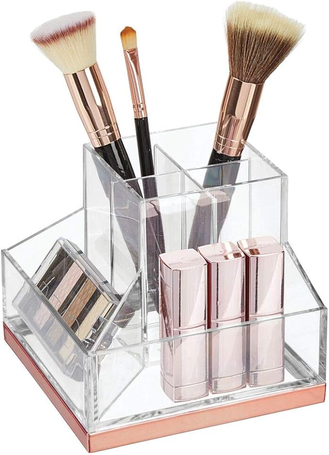 AUTSUPPL Acryl Make-up Organizer - Kosmetik Aufbewahrung Für Pinsel & Lippenstifte 13,5x13x12 Cm