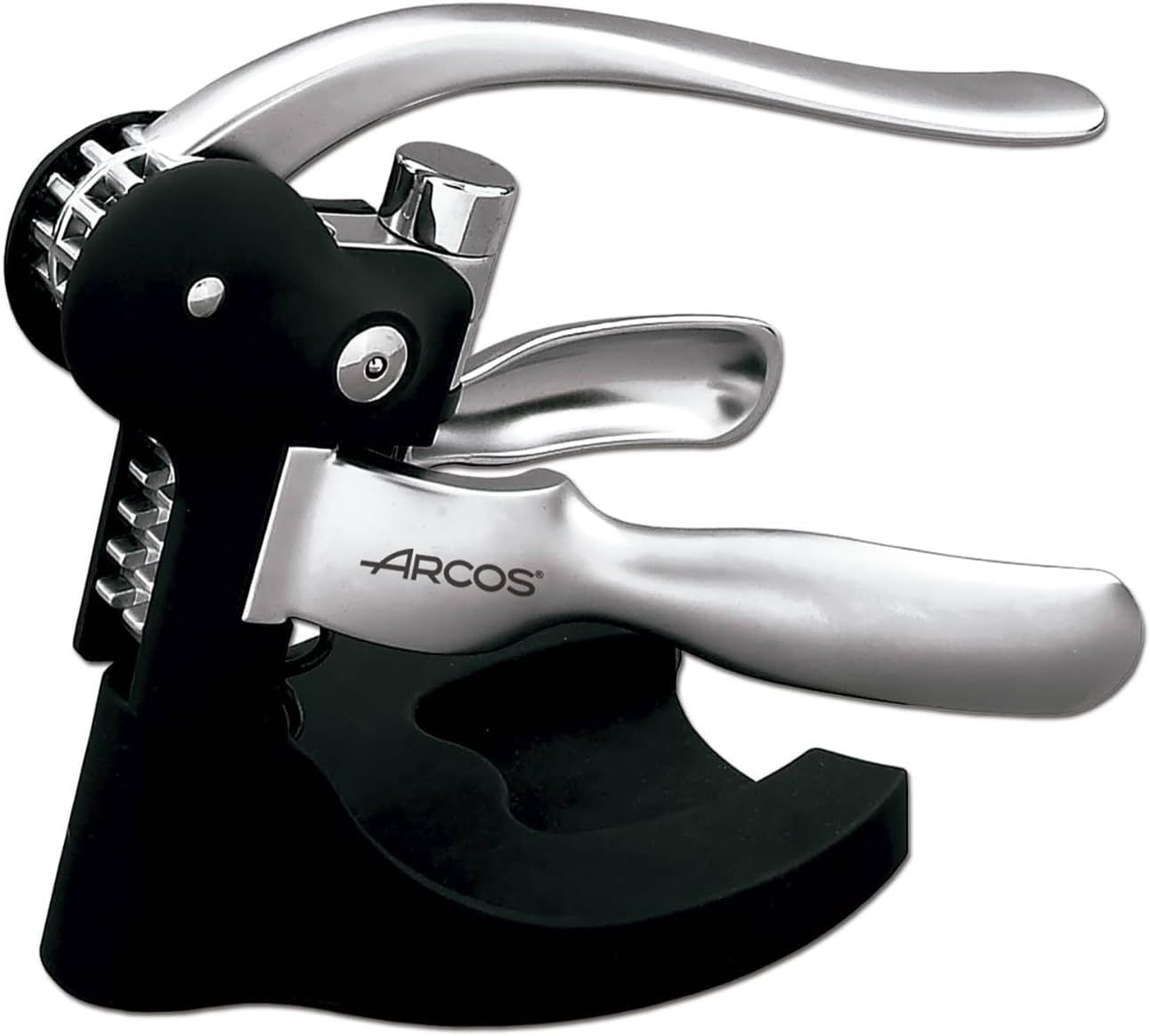 Arcos Accessories - Corkscrew Bottle Opener - Zinc Alloy and Handle ABS Black and Grey Color