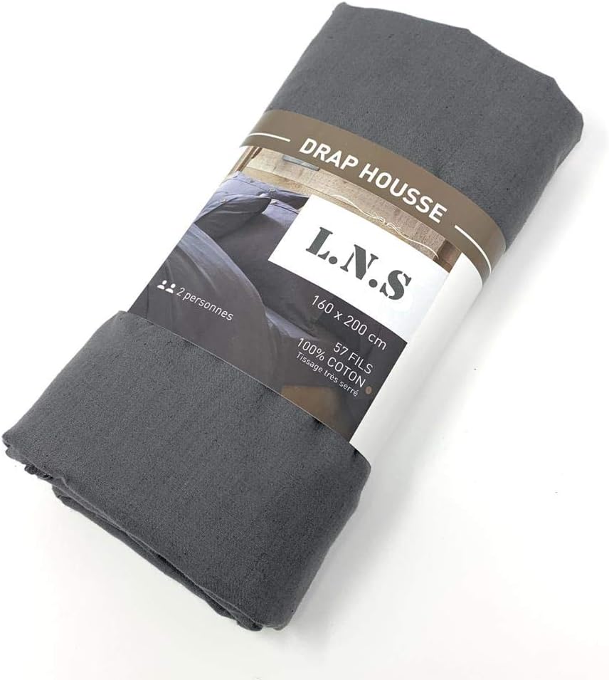 Lns Luxury Fitted Sheet 160 X 190 Cm 100 Cotton 57 Threads Cm2 Brown 160x200 Gray Amazon Co Uk Kitchen Home