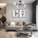 ANWIO Black 4 Light Sputnik Ceiling Chandelier with E27 Base view 6