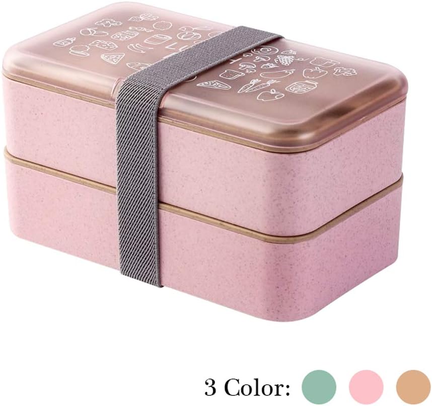 Boîte à Lunch Empilable Hohopeti 1000ml - Bento Moderne Avec Organisateur Et Sangle Pour Bureau Et Collations