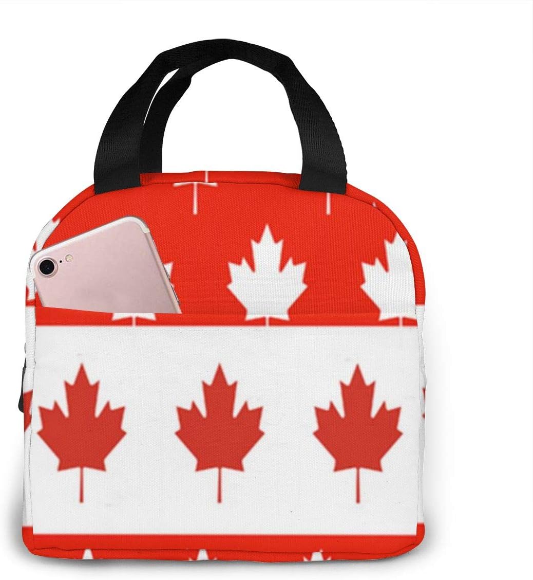 Lunch Bag Canadian Flag Maple Leaf Tote Bag Insulated Lunch