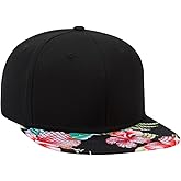 OTTO SNAP Hawaiian Pattern Square Flat Visor 6 Panel Pro Style Snapback Hat