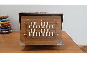 HomeAdri Large 26 Keys Shruti Box,(16"X12"X3") Special 2 Set Reeds, Key - C To B- First