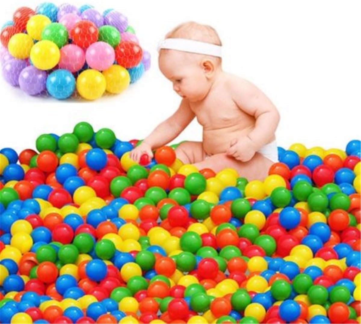 Zervatek Colorful Ocean Balls, Toddler Baby Ball Pit for Babies Kids Children Soft Plastic Birthday Parties Events Playground Games Pool (20pcs)
