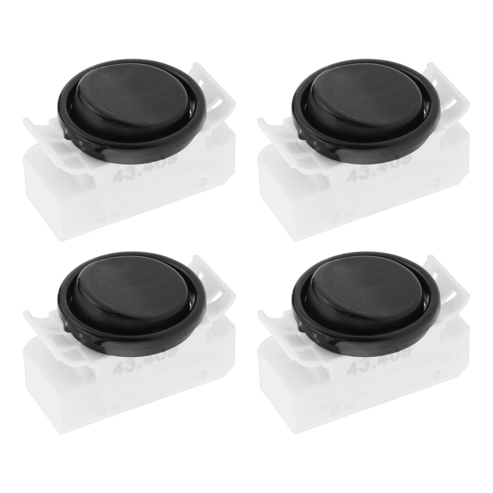 VGOL 4pcs Rocker Switch 43.409 Round Rocker Switch Recessed Lamps Switch for Lamp Rocker Fits Replacement Switch for Undermount Kitchen Lights (Black&White)