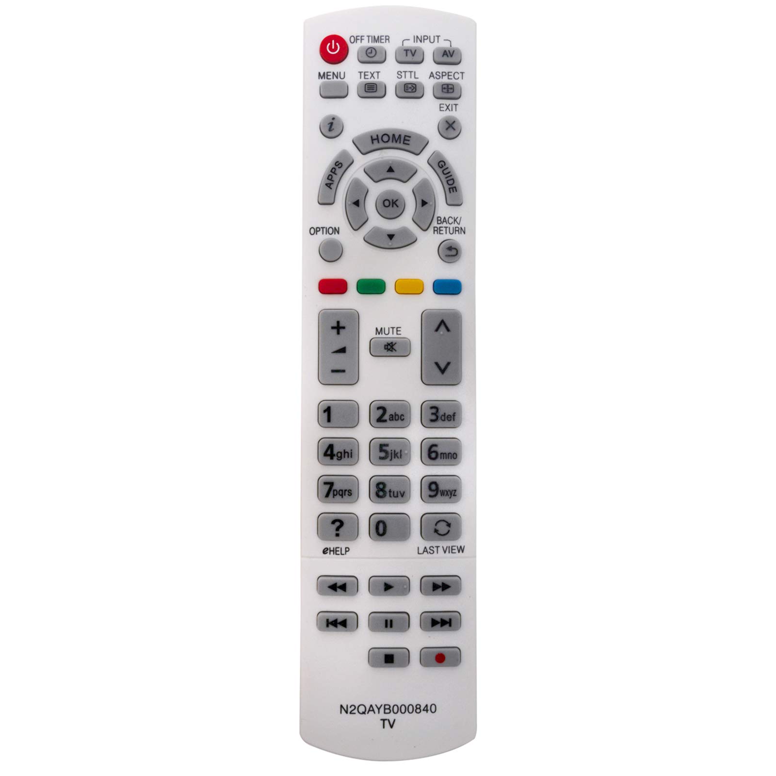 VINABTY N2QAYB000840 Replacement Remote Fit for Panasonic Viere TV TX-L39EW6W TX-L42EW6W