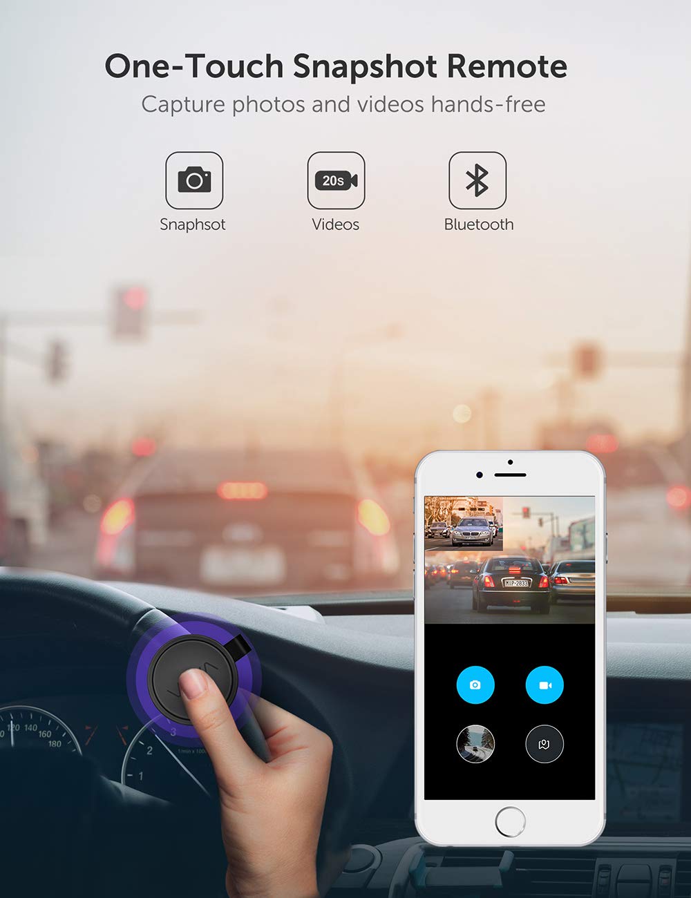 Dual Dash Cam, VAVA Dual 1920x1080P FHD Front and Rear Dash Camera