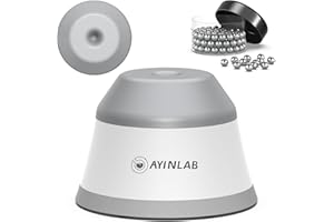 AyinLab Mini Vortex Mixer, Lab Vortex Stirrer with Touch Function, Paint Mixer, Eyelash Adhesives, Tattoo Ink and Acrylic Paints Mixing with 1 Additional Replaceable Silicone Cap and 120 Mixing Balls