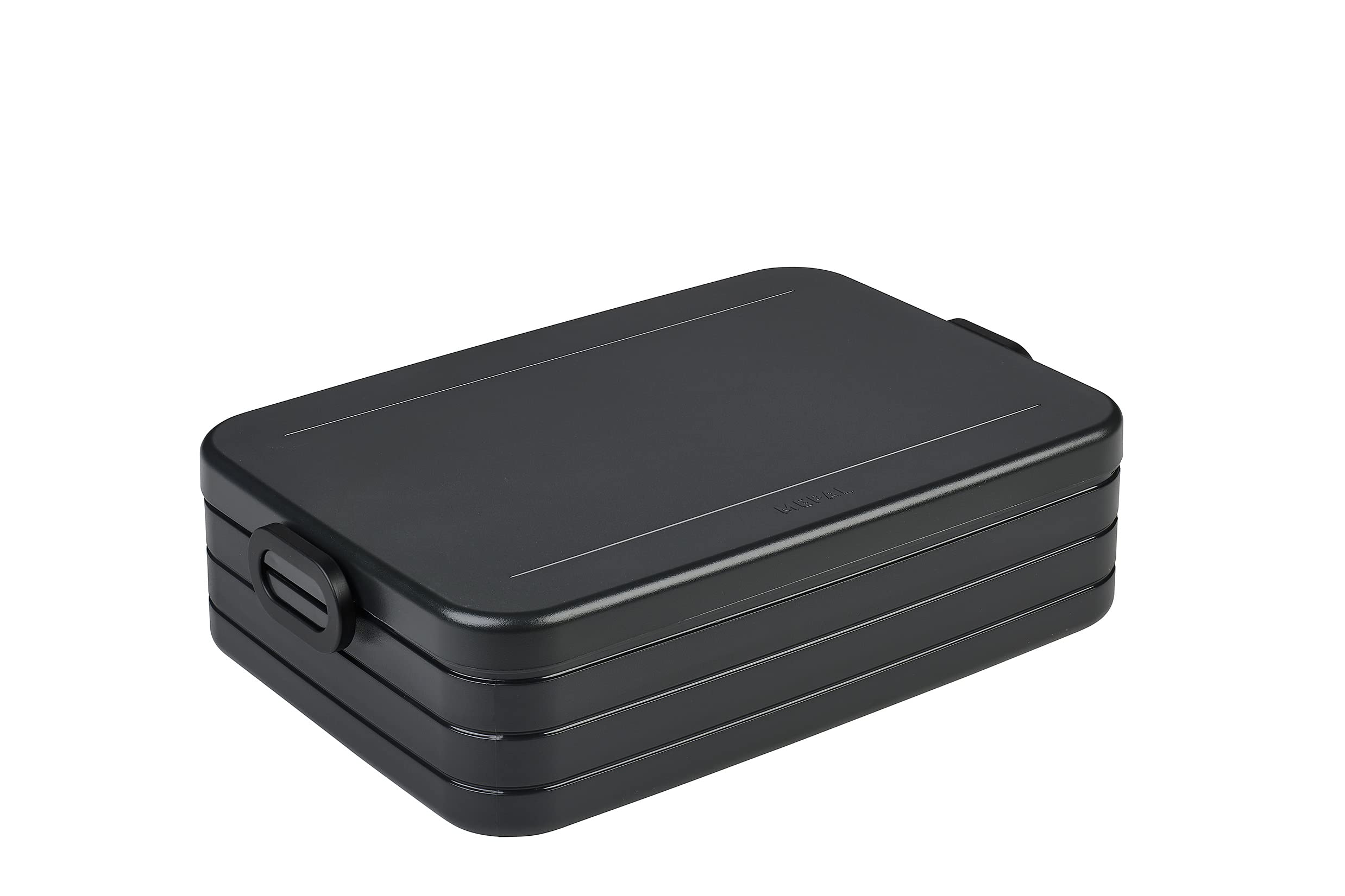 Mepal – Lunch Box Take a Break Large – Lunch Box To Go - For 4 Sandwiches or 8 Slices of Bread – Suitable for the Dishwasher - 1500 ml - Nordic Black