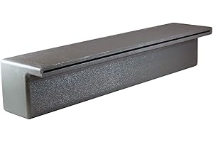 MAJESTIC WATER SPOUTS Tomaso 18" ABS Waterfall Cascading Sheer Descent Water Feature Spillway Pool Spa Wall Mount - Gray Plastic (18")