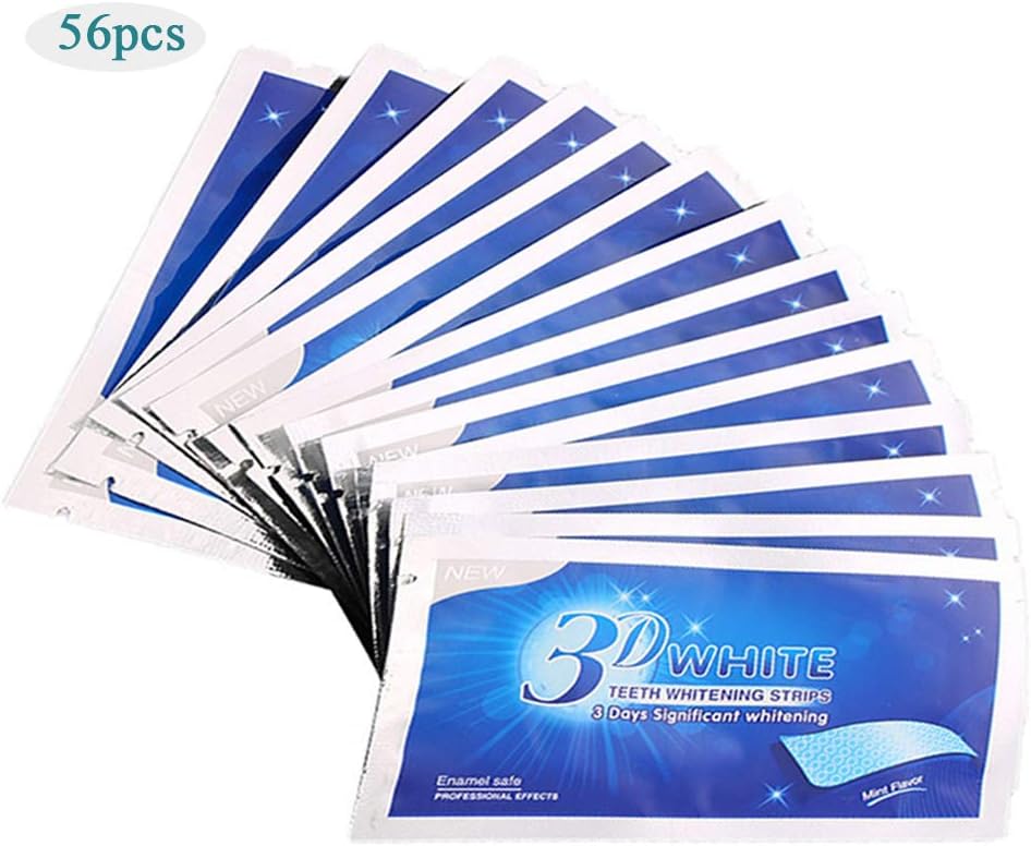 56pcs Teeth Whitening Strips Crest 3D Teeth Bleaching Treatment Remove Stains,Fast Result & No Sensitivity
