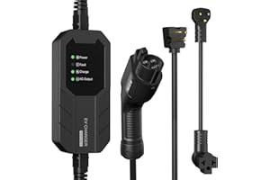 MEGEAR Skysword Ⅱ Level 1-2 EV Charger, 100-240V 16A 23FT Portable EVSE, NEMA 6-20 Plug with NEMA 5-15 Adapter Electric Vehicle Charging Station