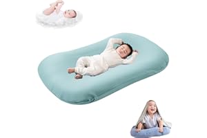 JEEEUN Baby Lounger, Baby Lounger Pillow Baby Lounger for Newborn 0-24 Months (Blue,93x45cm/36.6x17.7in)