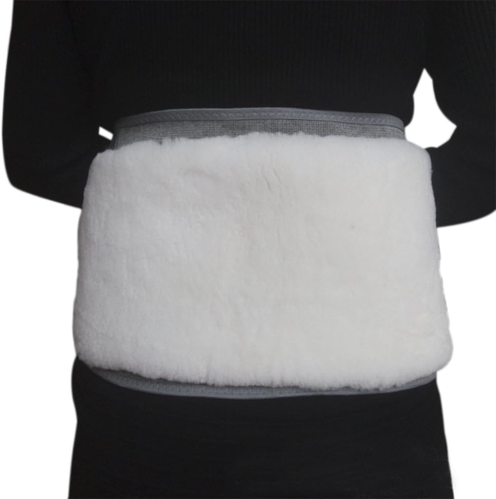 Winter Cashmere Abdomen Waist Support Kidney Warmer Elastic Lumbar Back Brace Belt Stomach Band for Women Men Fit 28-43 inch, Grey