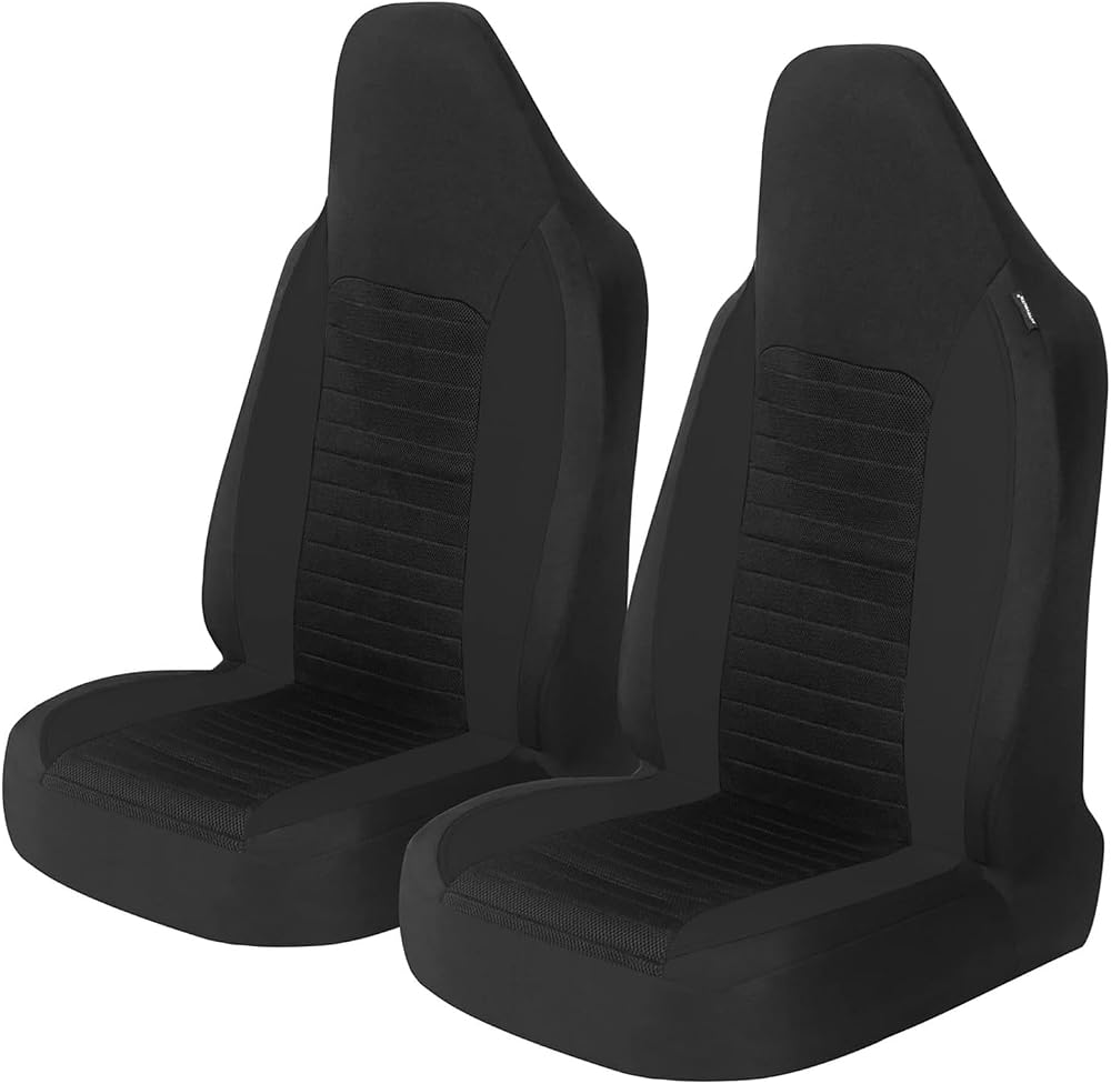 AUTOYOUTH Car Seat Covers Front Seat Protectors Universal Black
