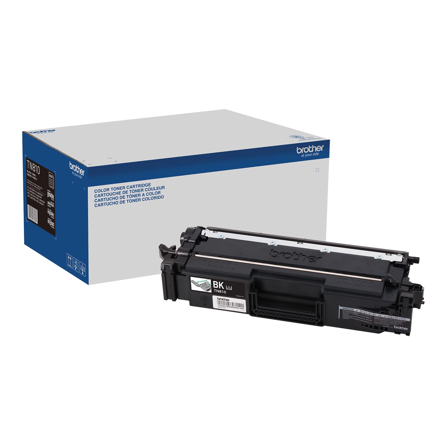 Photo 1 of Brother Genuine Standard Yield Toner Cartridge, TN810BK, Replacement Black Toner, Page Yield Up to 9,000 Pages