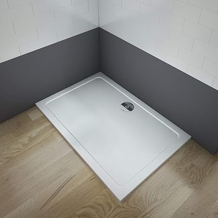 Aica Sanitär Duschtasse Duschwanne 90x80cm Rechteck Weiß inkl.Ablaufgarnitur mehrere Außenmaßen