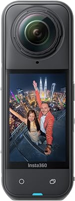 X5 - Câmara impermeável 8K 360°, líder com pouca luz, efeito de pau de selfie invisível, objetiva rígida e substituível, bateria de 3 horas, resistente ao vento incorporada, estabilização, com chip triplo de IA