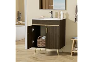 MAISONARIA 24 inch Bathroom Vanity with Sink, Modern Bathroom Vanity with 2 Doors, Freestanding Vanities, Soft Closing