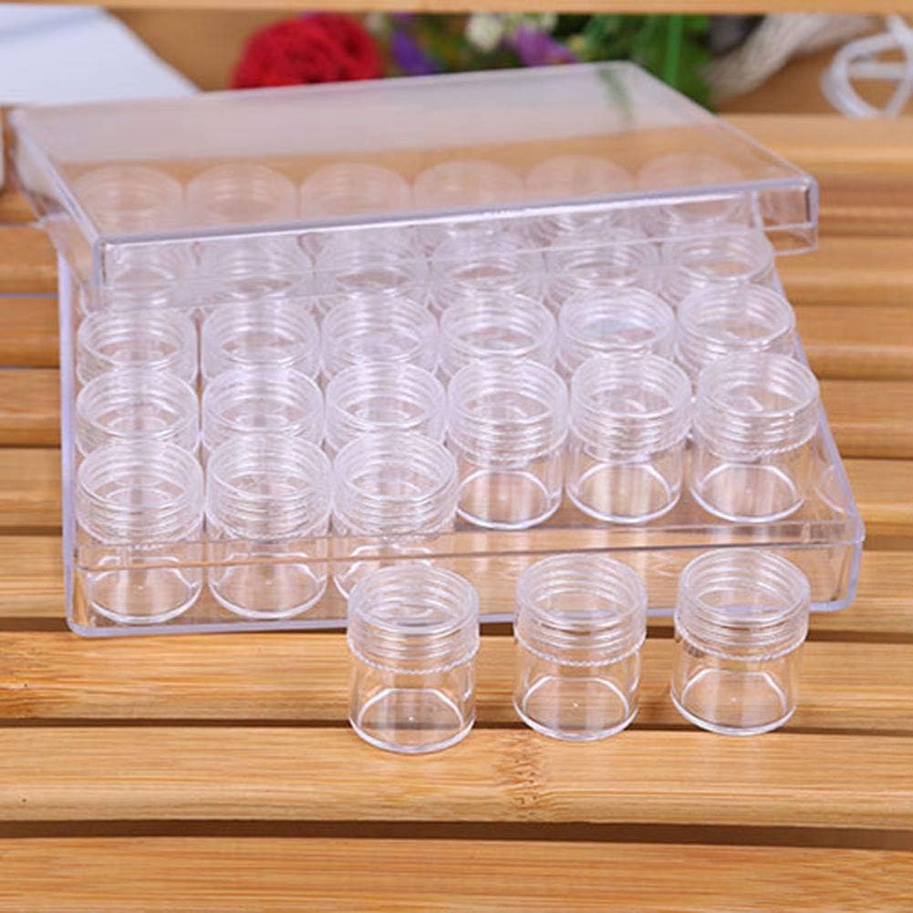 WENDAYETURAN Bead Storage Box Removable Clear Plastic Organiser Nail Art Rhinestone 30 Grid
