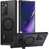 TIANNIUKE Magnetic Case for Samsung Galaxy Note 20 Ultra, Translucent Matte Anti-Fingerprint,Compatible with MagSafe,Adjustable Kickstand,Shockproof Protective Phone Case (Black)