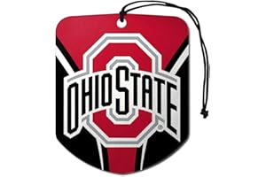 FANMATS Ohio State University Air Freshener 2-pk 2.75” x 3.5” -"O & 'Ohio State' Logo & Wordmark2