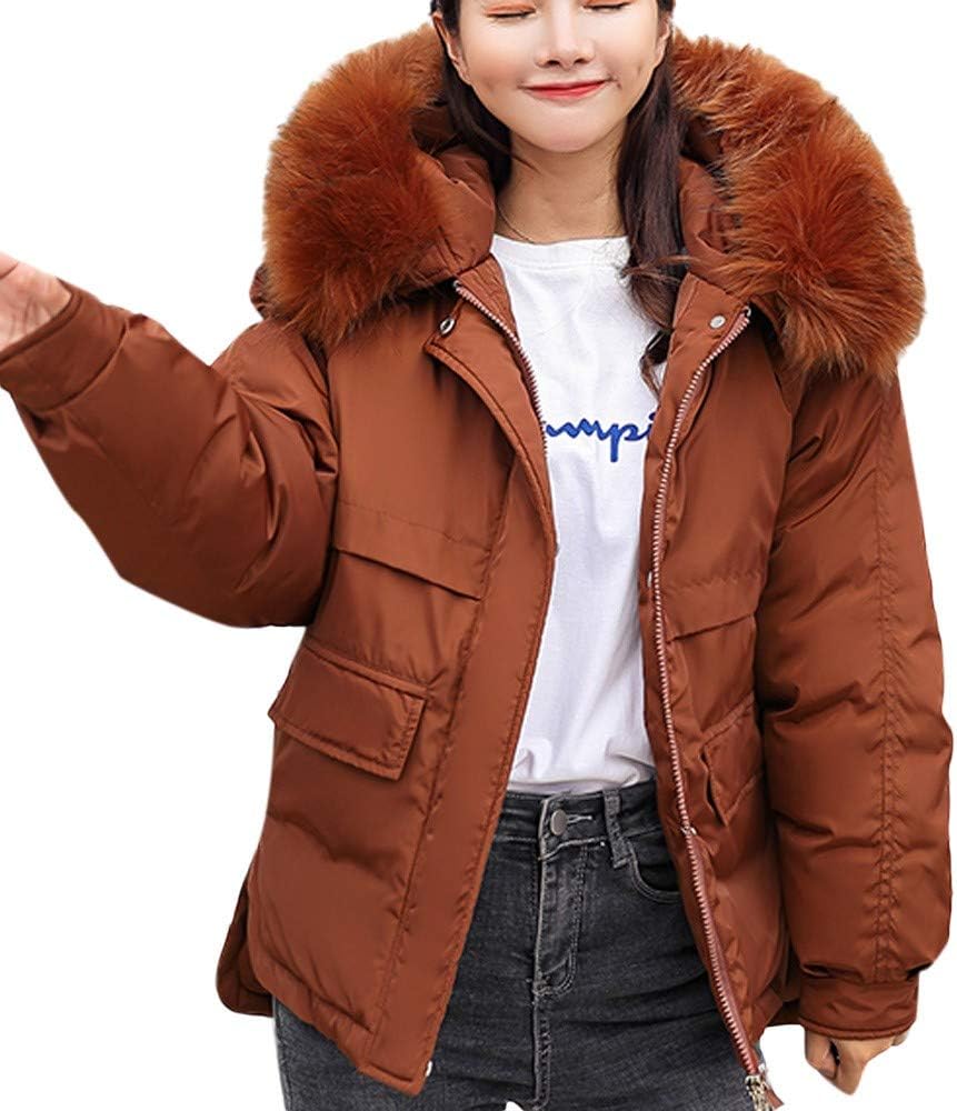 XOWRTE Women's Fur Long Puffer Parka Winter Hooded Down Jacket Overcoat Outwear Coat