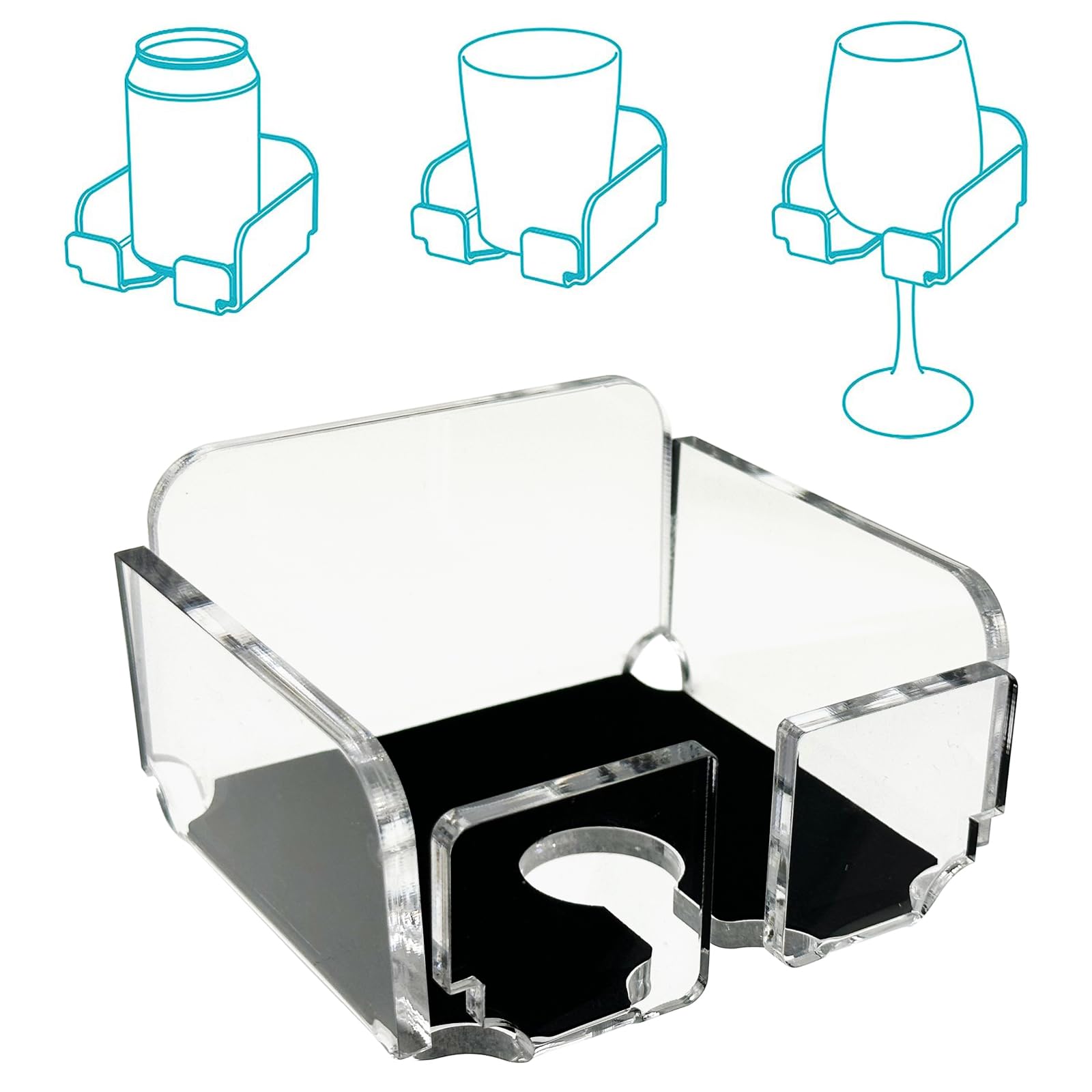Photo 1 of SHTCSZBA Wine Glass Holder Cup Holder Beer Holder Bath and Shower Bathtub Drink Holder, Self-Adhesive Wine Glass Holder, Acrylic Wall-Mounted Cup Holder for Wine, Beer, Coffee and Drinks (1 Clear)