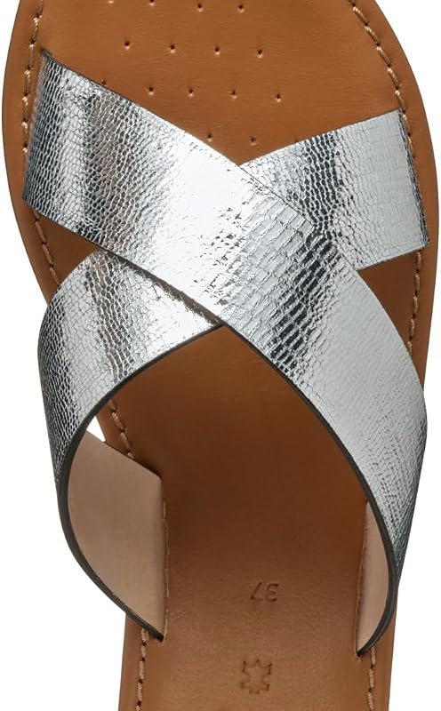 D SOZY S H, Sandalo Scorrevole Donna, Silver, 39 EU