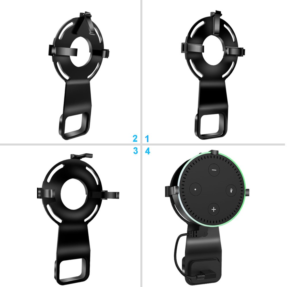 Echo Dot Wall Mount,KFK Outlet Wall Mount Hanger Stand for Dot 2nd Generation & Other Round Voice Assistants, A Space-Saving Solution for Your Smart Home Speakers Without Mess Wires Or Screws