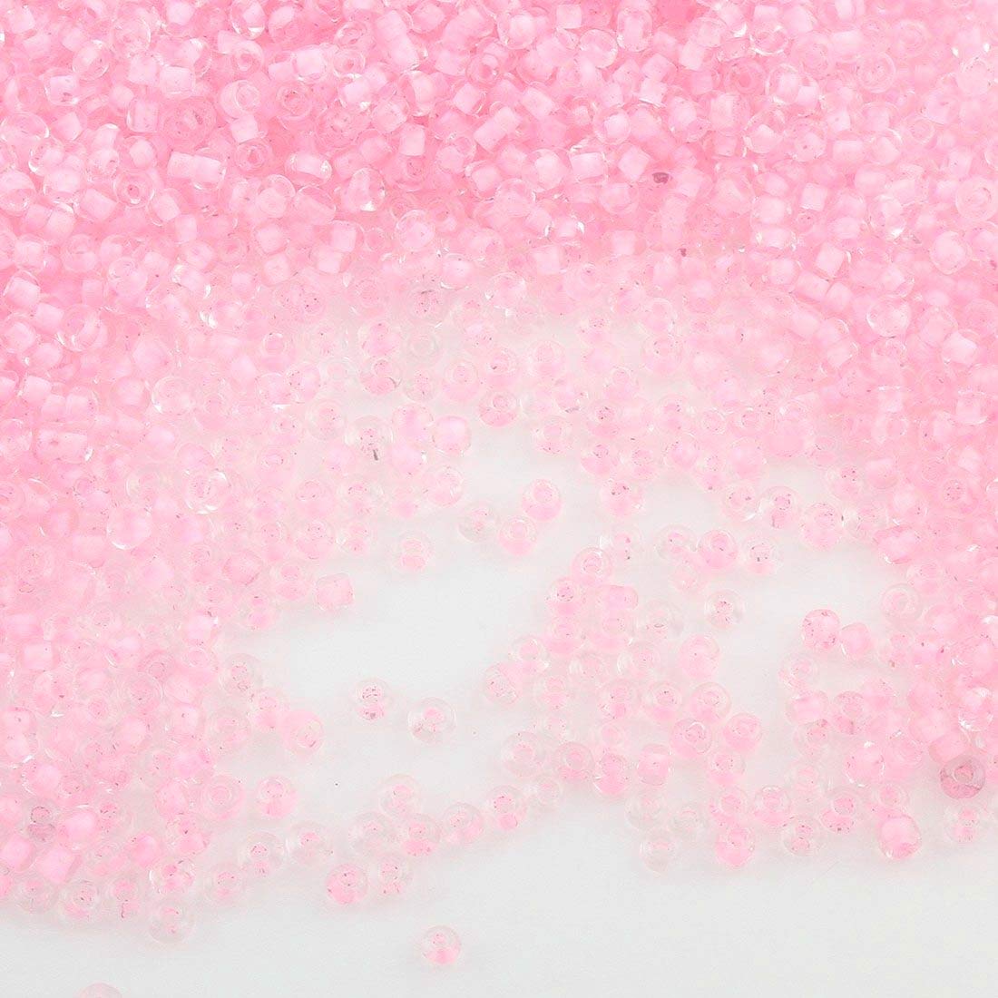 Perlin 6500 Pieces Glass Pink 2 mm Round Pony Seed Beads