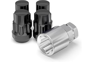 White Knight 40600SBK (Black Chrome) M12x1.25 Thread Size Acorn Socket Type Wheel Locks, 4 Pack