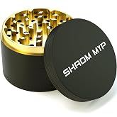 SKROM MYP Grinder, Aluminum Large 3" Spice Grinder (Black/Glod)
